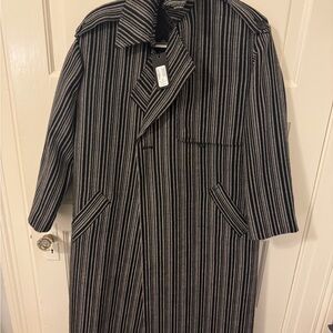 rag & bone Black and White Striped Trench Coat